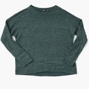 Express Mohair wool blend crew neck knit grey green cozy sweater size M